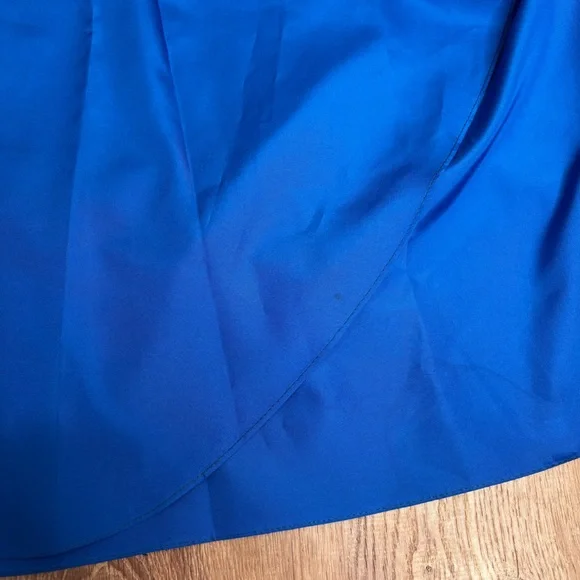 Vintage union made 1980’s Made in USA Royal Blue Dress Bow Retro gown ILGWU - Picture 3 of 8